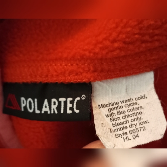 J. Crew Polartec Fleece Vest Orange & Pink Trim Zip Front Size Small - Picture 5 of 7